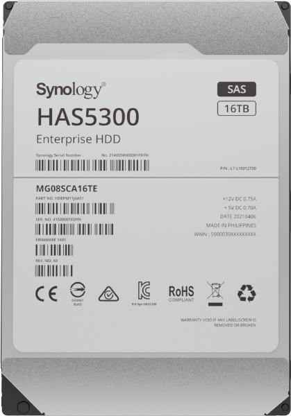 Synology -Enterprise Storage For Synology Systems, 3.5" Sas Hard Drive, Has5300 , 16TB,5 YR WTY. - Sas HDD