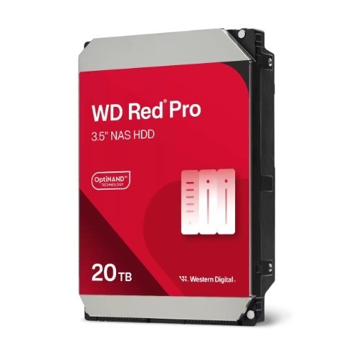 Western Digital WD Red Pro 20TB 3.5" Nas HDD Sata3 7200RPM 512MB Cache 24X7 300TBW ~24-Bays NASware 3.0 CMR Tech 5YRS WTY (WD201KFGX Replacement)