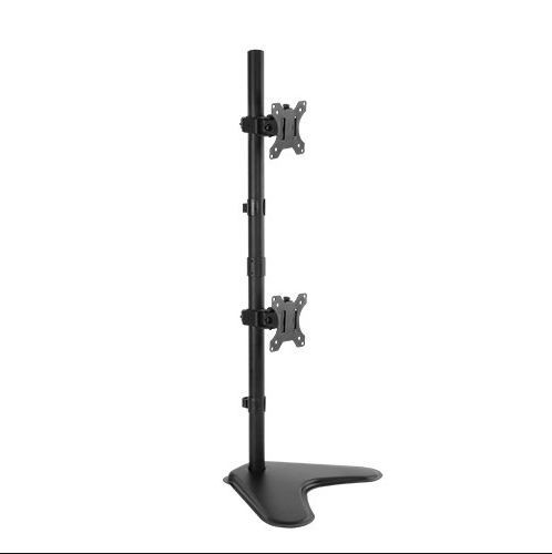 Brateck Dual Free Standing Screens Economical Double Joint Articulating Steel Monitor Stand Fit Most 13'-32'Monitors Up To 8KG Vesa 100X100 (LS)
