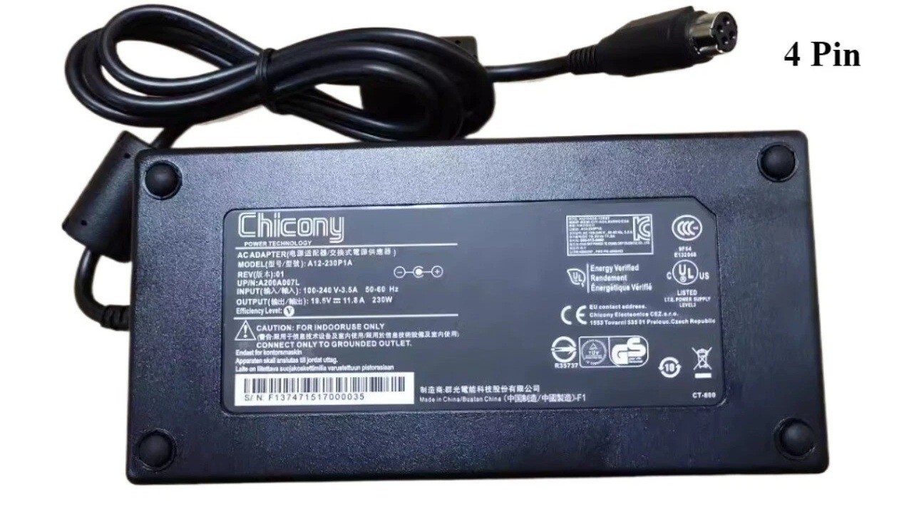 Leader Computer Ac Adapter 230W 19.5V 11.8A - 4Pin Round Connector
