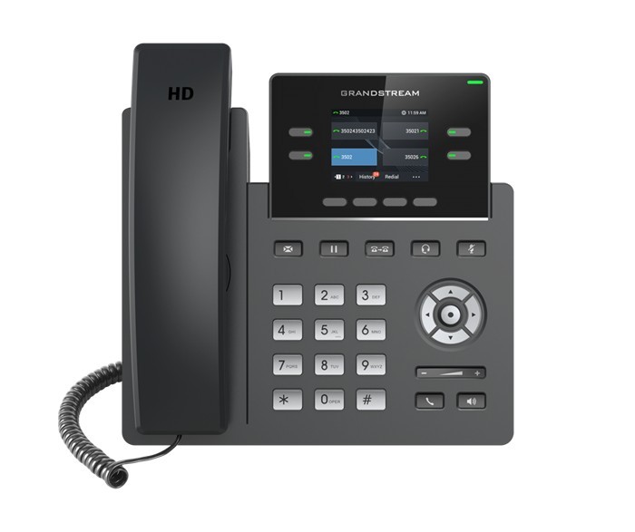 Grandstream GRP2612 4 Line Ip Phone, 2 Sip Accounts, 320X240 Colour Screen, HD Audio, Includes Psu *Last Stock*