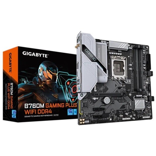 Gigabyte B760M Gaming Plus Wifi DDR4, Intel B760, Lga1700 12TH–14TH Gen, DDR4 128GB, PCIe 4.0 X16, Wi-Fi 6, Matx