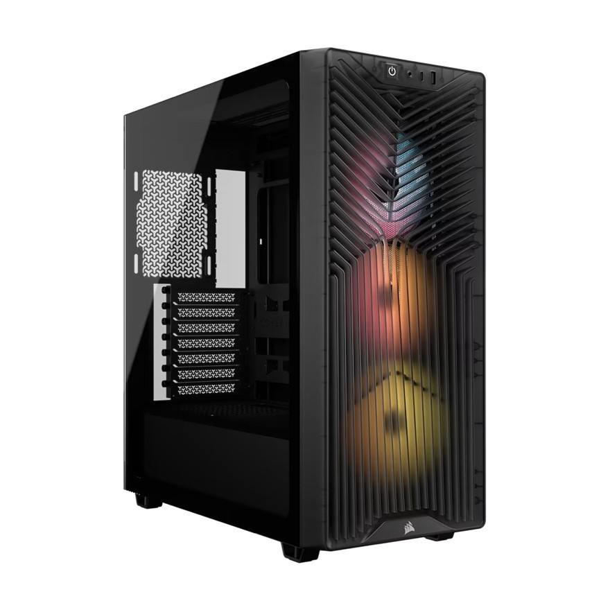 Corsair 3200D RS Argb Mid-Tower PC Case -Smoke, Atx Matx Itx, TG Panel, Argb Fans, 400MM Gpu, 165MM Cpu, 360MM Rad, Usb-C, 7 Slots, 2X2.5 1X3.5, 2YR W