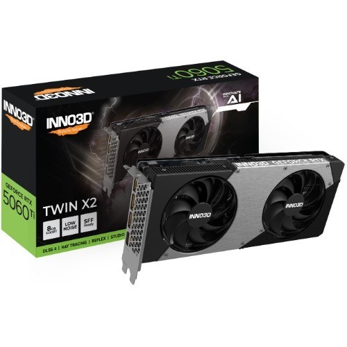 Inno3d nVidia GeForce RTX 5060 Ti Twin X2 8GB GDDR7, 2572MHz Boost Clock, Ram 28Gbps, 3xDP, 1xHDMI, 250X116X41MM
