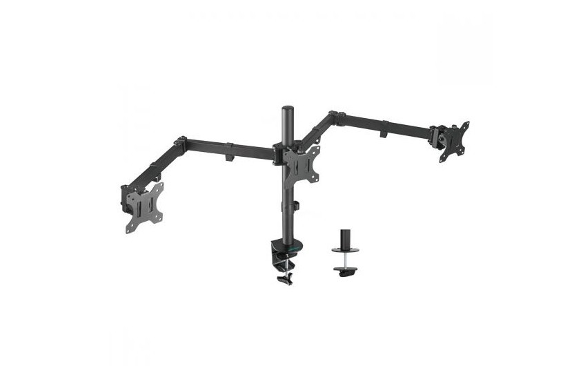 mBeat (LS) Mbeat® Activiva Triple-Screen Articulating Monitor Arm Ideal For A Seamless Triple Monitor Setup (13'-27'), It Offers Flexible Positioning