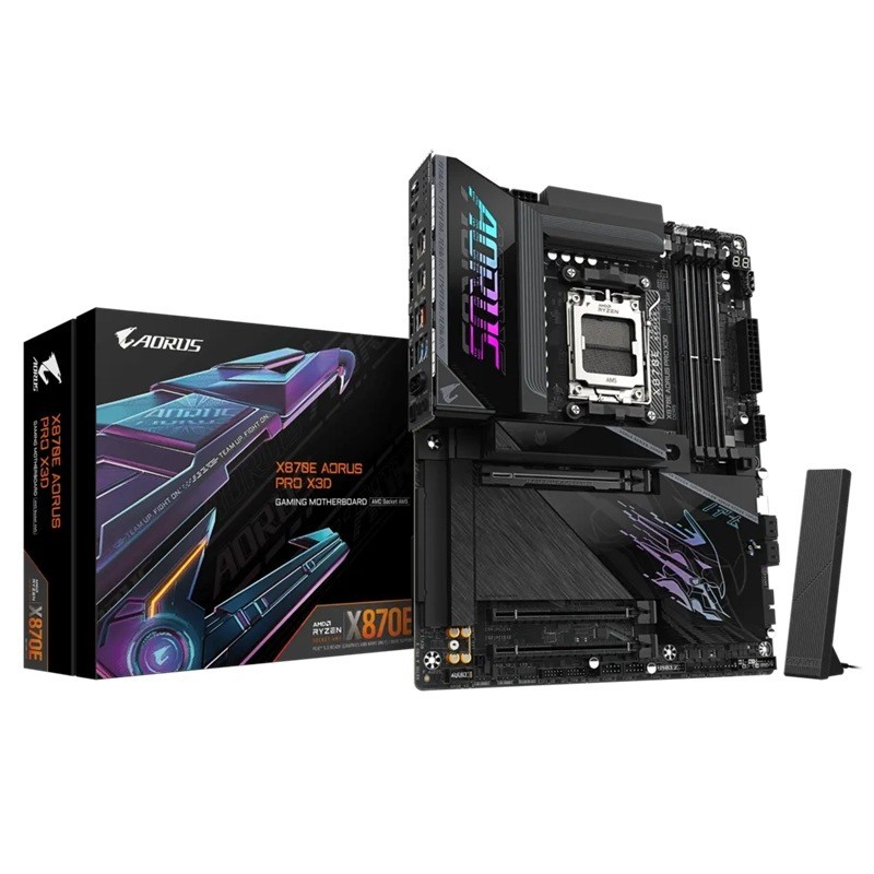 Gigabyte X870e Aorus Pro X3D Am5 DDR5 256GB Usb4 Wi-Fi7 BT5.4 5GbE PCIe5 M.2 PCIe5/4 Hdmi Alc1220 Atx 30.5×24.4CM