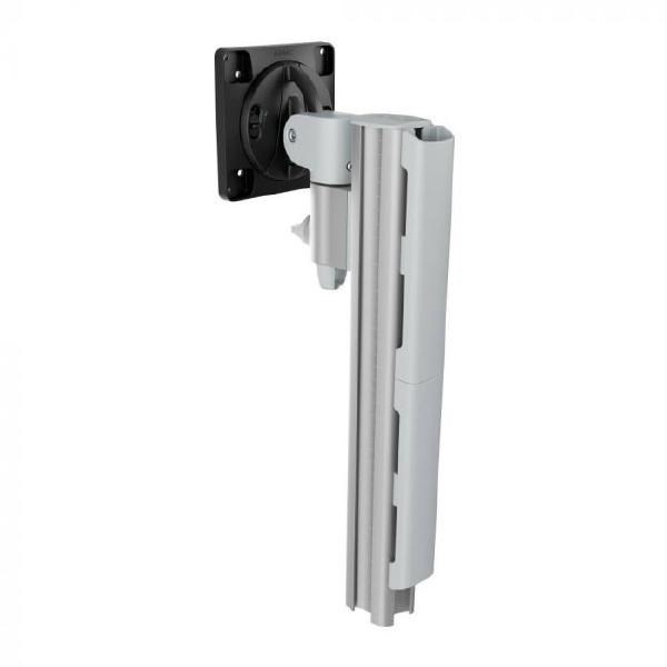 Atdec Awms-1340 130MM Arm On 400MM Post. 12KG Flat Screens, 10KG Curved Screens, Heavy-Duty F Clamp Desk Fixing, Silver