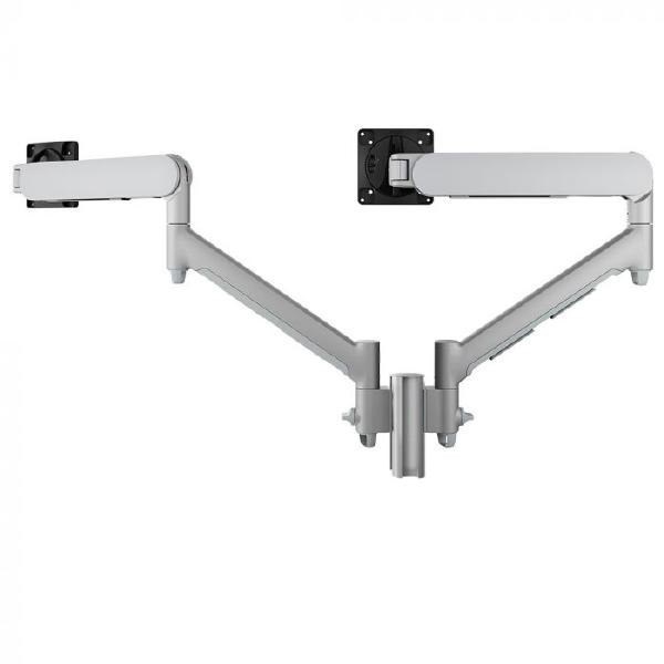 Atdec Awms-2-D13 Dual Dynamic Monitor Arms On 135MM Post. Max Load: 8KG, Heavy Duty F-Clamp Fixing, Vesa Up To 100X100. Silver.