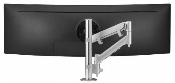 Atdec Awms-Hx40 Heavy Duty Dynamic Arm On Post. Max Load: 6-14KG (Flat) 12KG (Curved), Grommet Clamp Desk Fixing, Silver