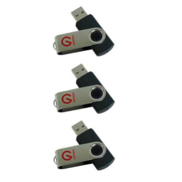 Shintaro 8GB Usb2.0 Rotating Pocket Disk - 3 Pack, Lightweight &Amp; Compact, Plug &Amp; Play