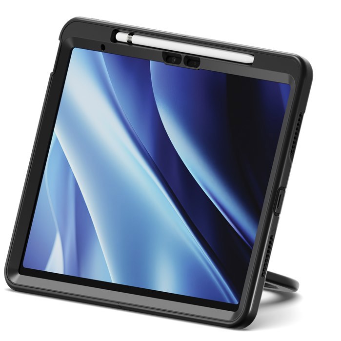 Cygnett GripStand Apple iPad Air (13') (M2/M3) / iPad Pro (12.9') (6TH-3RD) Case -Black(CY5203CPGRP), Built-In Screen Protector, 2 Years Warranty