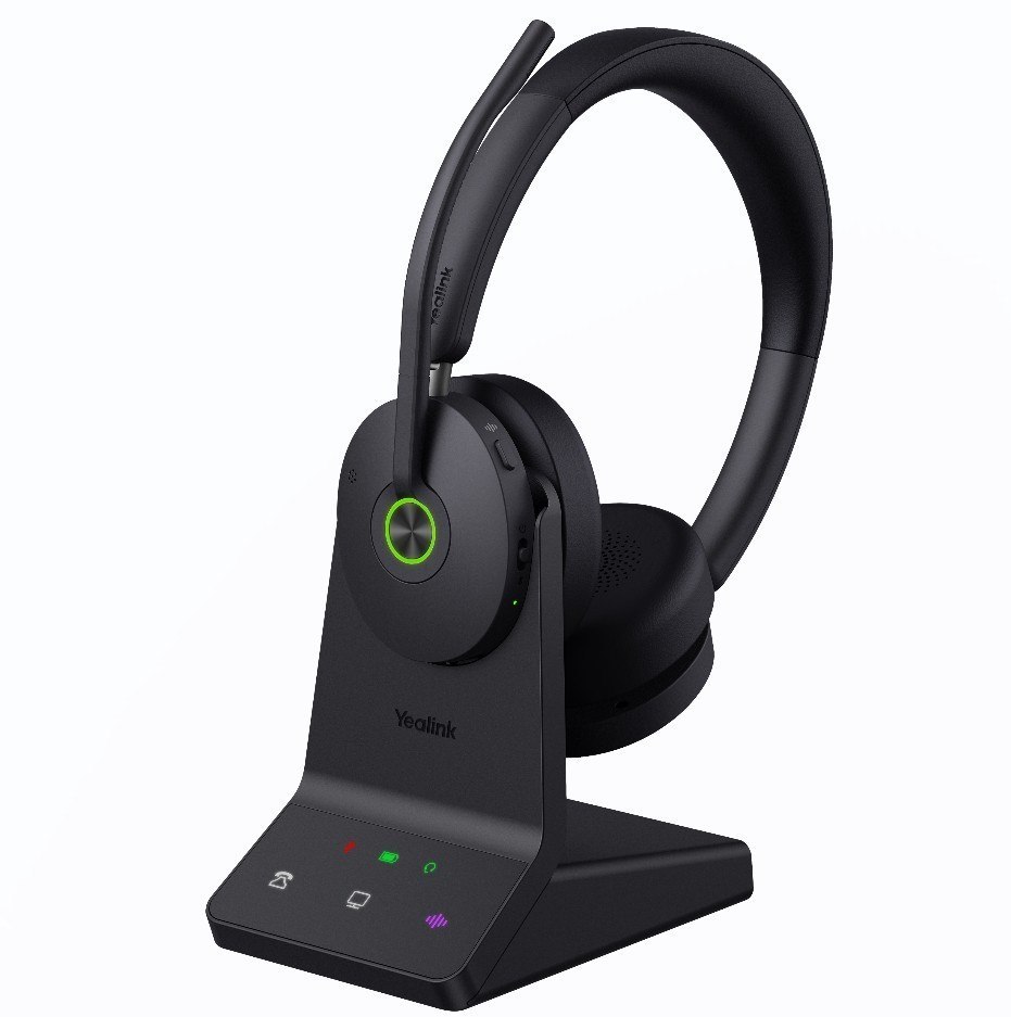 Yealink WH68 Dual Uc Dect & Bluetooth Hybrid Wireless Technology, 4-Mic Hybrid Anc, 4-Mic Noise Cancellation, All-Day-Wearing Comfort