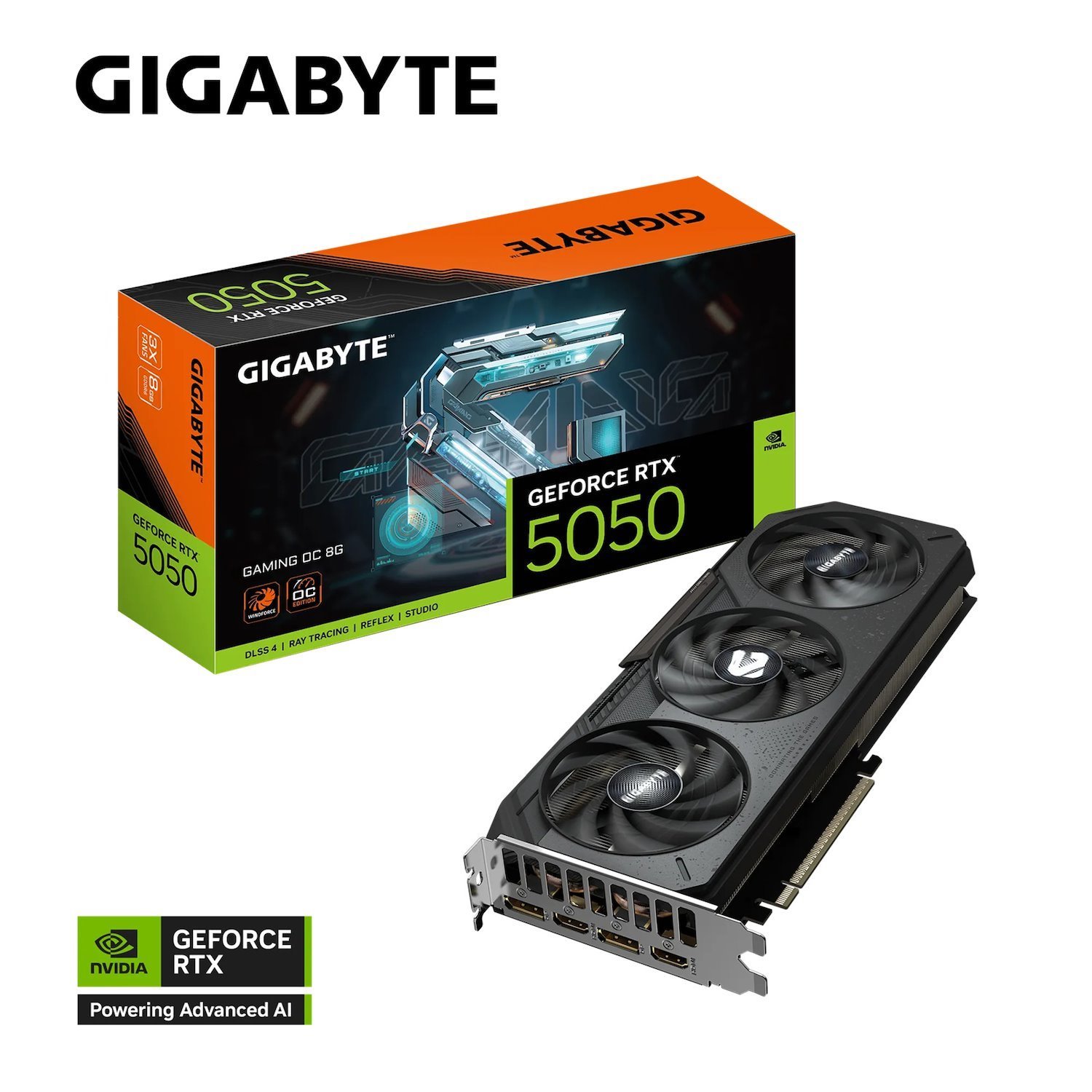 Gigabyte GeForce RTX™ 5050 Gaming Oc 8G, 20 GBPS, GDDR6, 128 Bit, Pci-E 5.0, DirectX 12 Api, Psu 550W, 8 Pin*1, DisplayPort 2.1B *2, Hdmi 2.1B *2