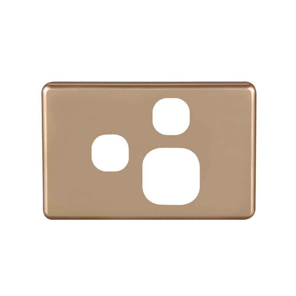 4Cabling 4C | Classic Single Power Point With Extra Switch Cover Plate - Gold ***