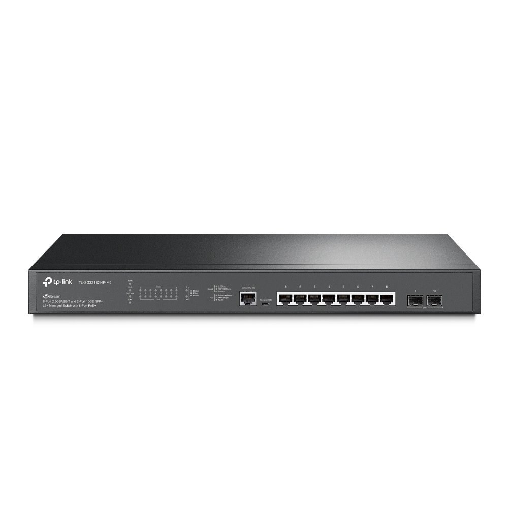 TP-Link | SG3210XHP-M2 | Omada 8 Port 2.5G Base-T And 2 Port 10Ge SFP+ L2+ Managed Rackmount Switch With 8 Port PoE+