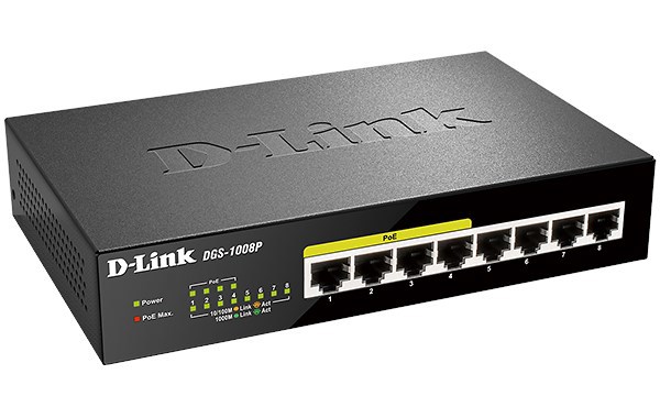 D-Link | DGS-1008P | 8 Port Gigabit PoE+ Unmanaged Switch (Metal Housing)