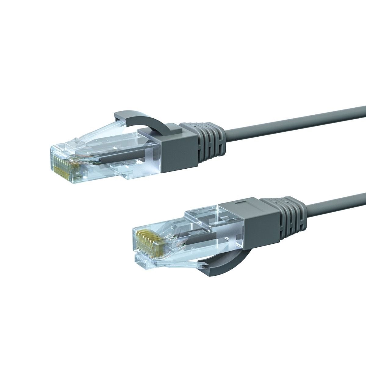 4Cabling 0.25M Cat6a Thin U/Utp LSZH 28 Awg RJ45 Network Cable | 10 Pack Grey