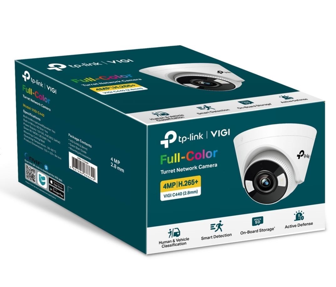 TP-Link Vigi 5MP C450(2.8MM) Full-Colour Turret Network Camera 2.8MM Lens, Smart Detection, 2YW