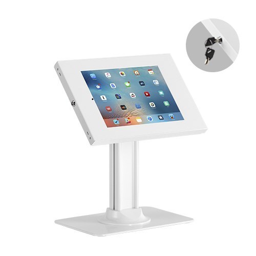 Brateck Anti-Theft Countertop Tablet Holder With Bolt Down Base Fit Most 9.7' To 11' Tablets - White (LS)