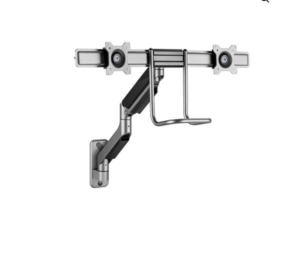 Brateck Fabulous Wall Mounted Gas Spring Dual Monitor Arm 17'-32',Weight Capacity (Per screen)9kg(Black) (LS)