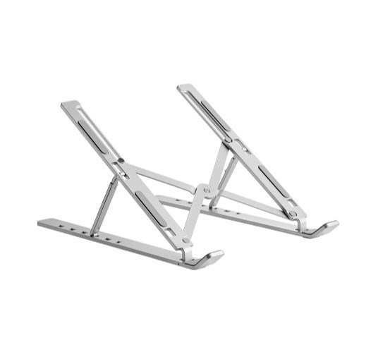 Brateck LPS03-3-03 Portable 6-Level Adjustable Aluminum Laptop Riser For Most 11'-15' Laptops, Tablets And More (Silver) (LS)