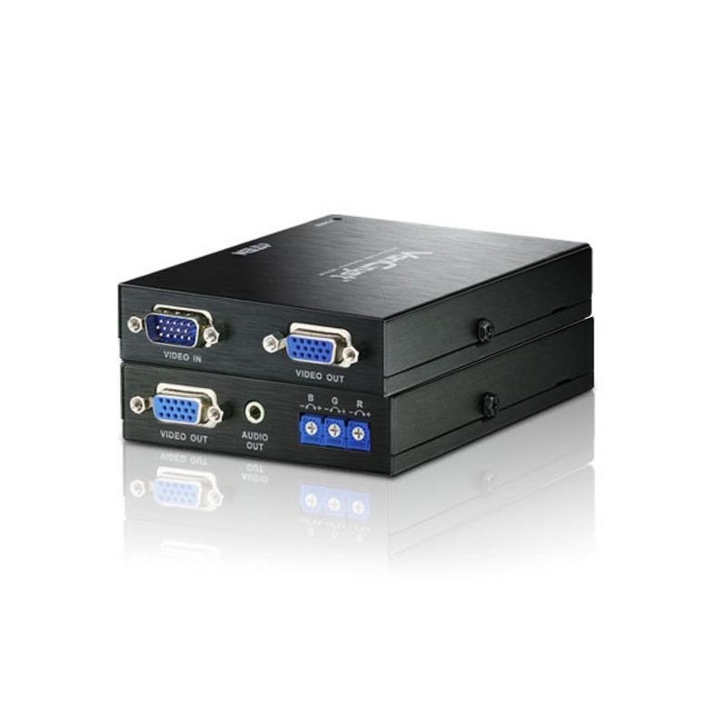 Aten Professional Video Extender Vga Via Cat5 With Audio & Deskew, Supports One Local & One Remote Output, 1900x1200@60Hz 150M, 1280X1024@60HZ 300M