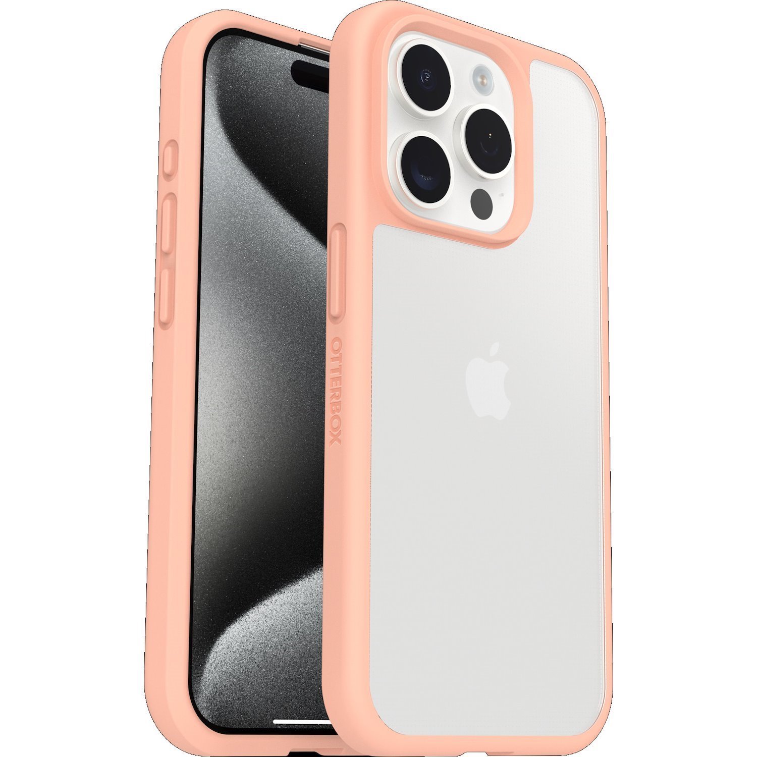 OtterBox React Case for Apple iPhone 15 Pro Smartphone - Peach, Clear