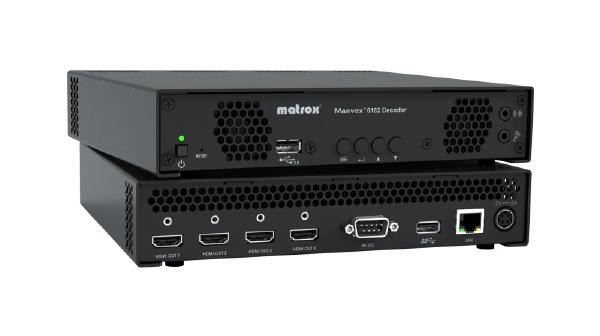 Matrox Maevex 6152 Quad 4K Hdmi Decoder, 4X 3840x2160@60Hz / 4X 4096x2160@60Hz, 4X Hdmi, 1X RJ45, 1X Usb 2.0 2 YR WTY