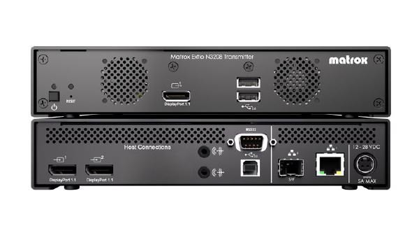 Matrox Extio 3 N3208 Transmitter Appliance, 1X 2560x1600@60Hz / 2X 1920x1200@60Hz, 2X DisplayPort 1.1, 1X Usb 2.0, 1X RJ45, 2 YR WTY