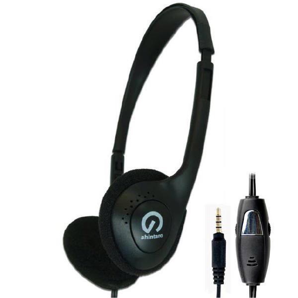 Shintaro Stereo Headset With Inline Microphone, Adjustable Headband, 3.5MM Combo Jack, And In-Line Volume Control - Ideal For Phones, PCs, And Tablets