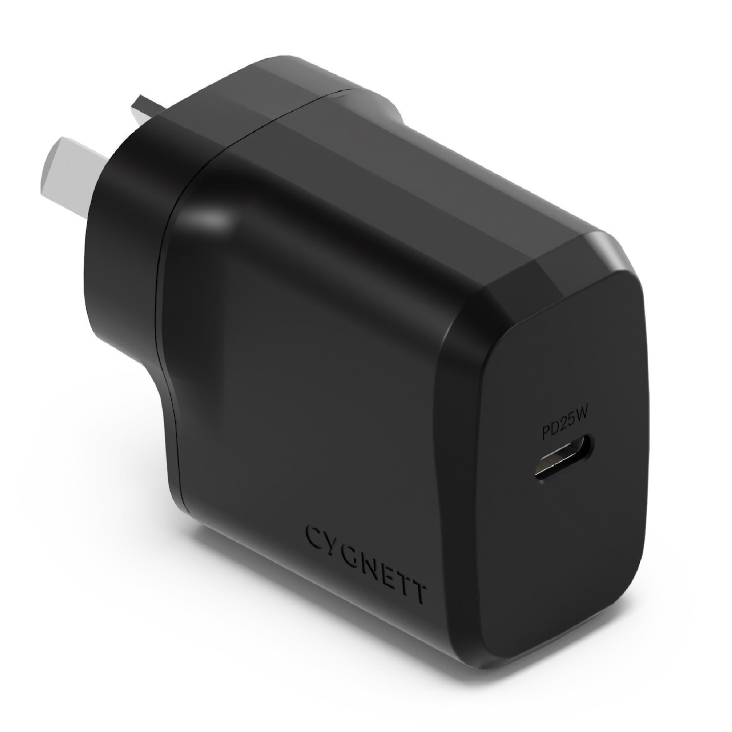 Cygnett PowerPlus 25W Usb-C PD Fast Wall Charger-Black(CY4735PDWCH), Palm-Size,Portable,Best For iPhone,Samsung's PPS & Usb-C Devices,2 Years Warranty