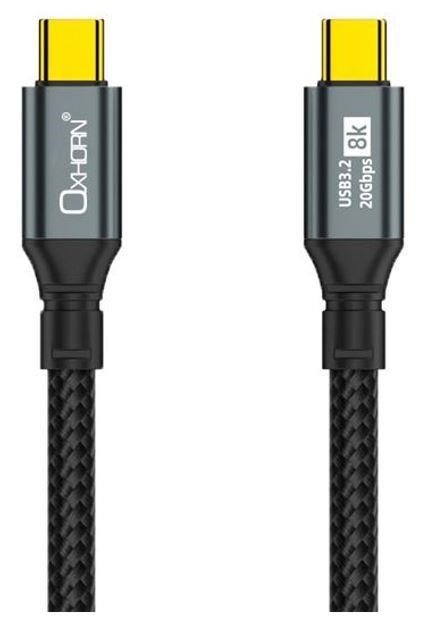 Just You PC Oxhorn 2M Usb-C To Usb-C Usb 3.2 Gen2 Braided 20Gbps 8K@60Hz 5A 20V 100W PD Fast Charging Video Cable For Laptop Phone Tablet Docking Usb-C Devices