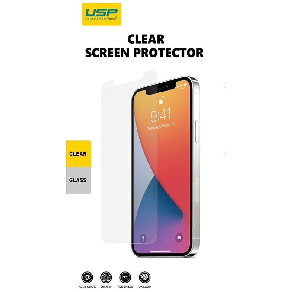 Usp Apple iPhone 16 / iPhone 15 / iPhone 15 Pro (6.1') Tempered Glass Screen Protector : Full Coverage, 9H Hardness,Bubble-free, Anti-Fingerprint