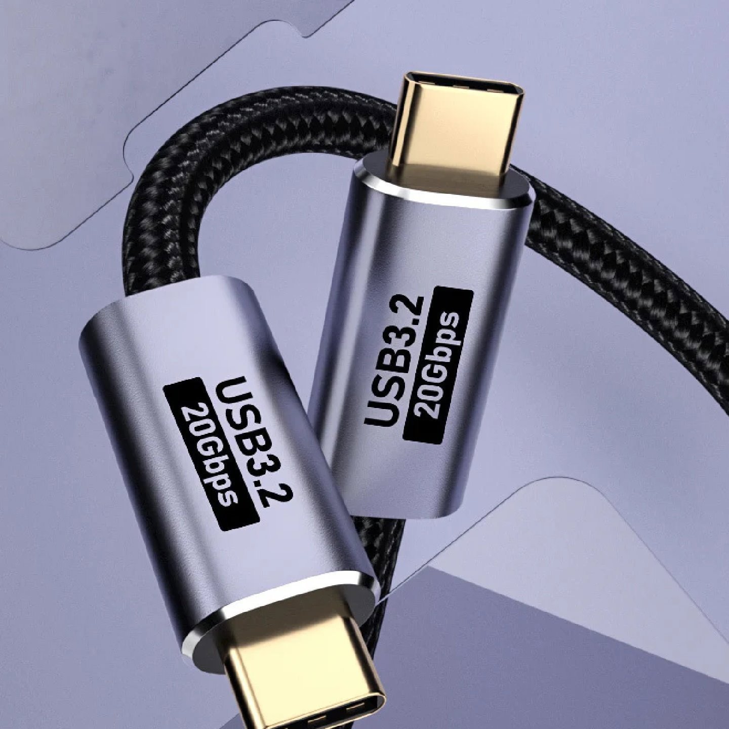 Usp BoostUp Braided Usb-C To Usb-C (3.2 Gen2) Charge & Video (8K@64HZ) Cable (2M) Black,5A/100W PD, Fast Charge, 20Gbps,Best For Laptop