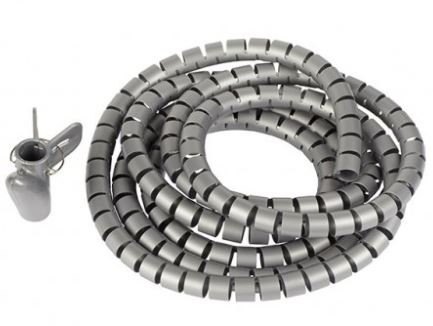 4Cabling Easy Wrap Cable Spiral 15MM X 2.5M: Grey