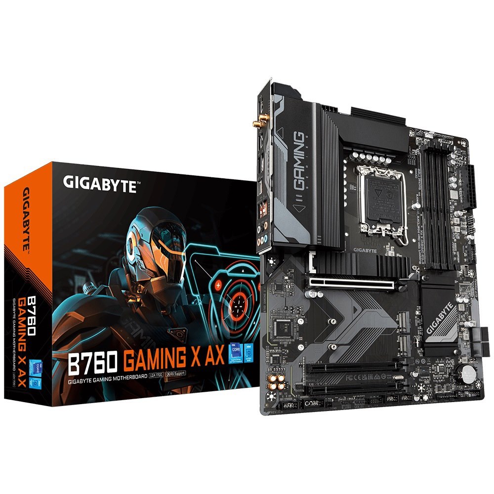 Gigabyte B760 Gaming X Ax MB, 1700, X4 DDR5, 3X Sata, 3xM.2, Usb3.2, Wifi6e, Atx 3YR