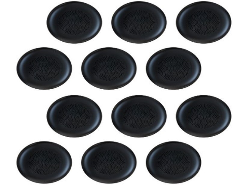 Yealink Yha-Lec New Version 3311060 Replacement Leather Ear Cushion For WH62/WH66, Black, 12 PCS, Compatible With Old And New WH62 Headset Design