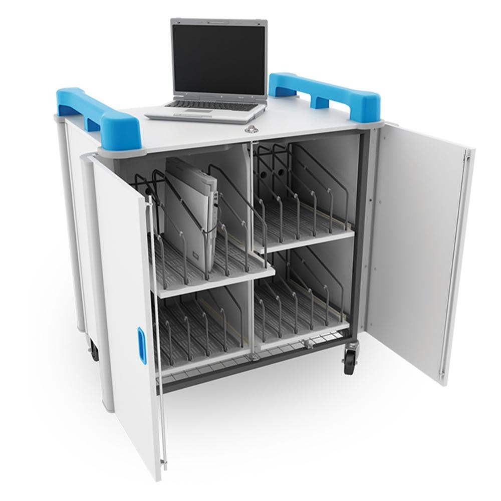Lapcabby The' LapCabby 20 Vertical' Charges 20 Devices Up To 17" Screen Size Laptops And Chromebooks Including Protective Cases. Sliding Shelves Store Devices Vertically With Dividers And Specially Mo