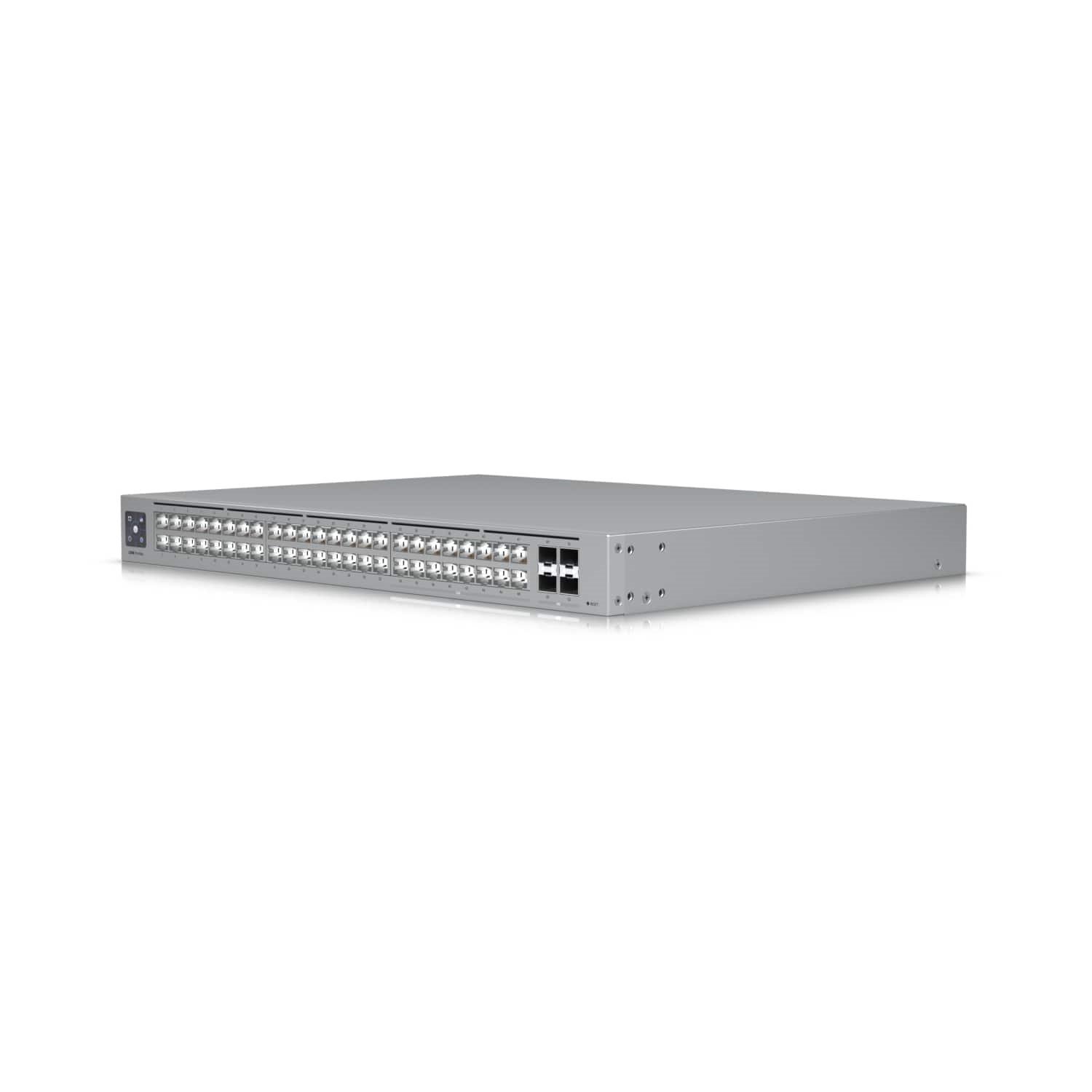 Ubiquiti Pro Max 48, 48-Port, Layer 3 Etherlighting Switch, 2.5 GbE, 16 GbE RJ45 Ports, 32 GbE RJ45 , 4 10G SFP+, Throughput 112 GBPS, Incl 2Yr Warr