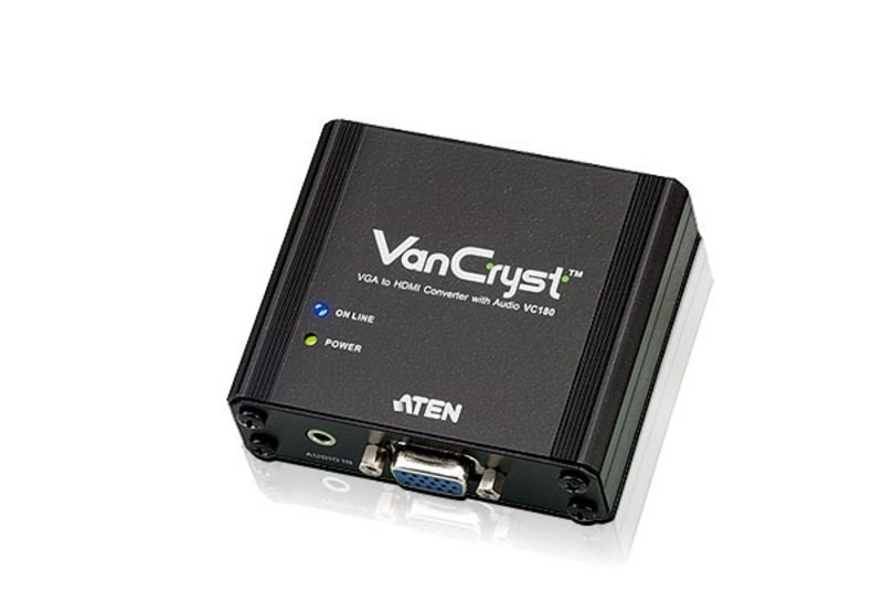 Aten Vga(F) To Hdmi(F) Converter, Supports Up 1920X1200, Converts Analog Vga Signals To HD