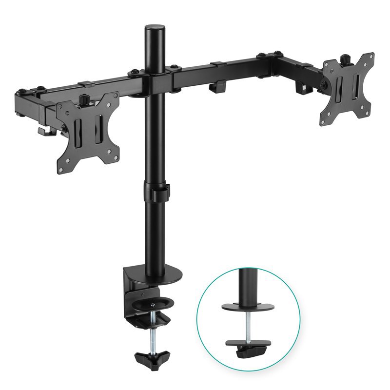 Mbeat® Activiva ErgoLife Dual Monitor Screen Double Joint Monitor Arm Detachable Vesa 360° Rotary Two Mounting Options Net Weight: 4.3KG