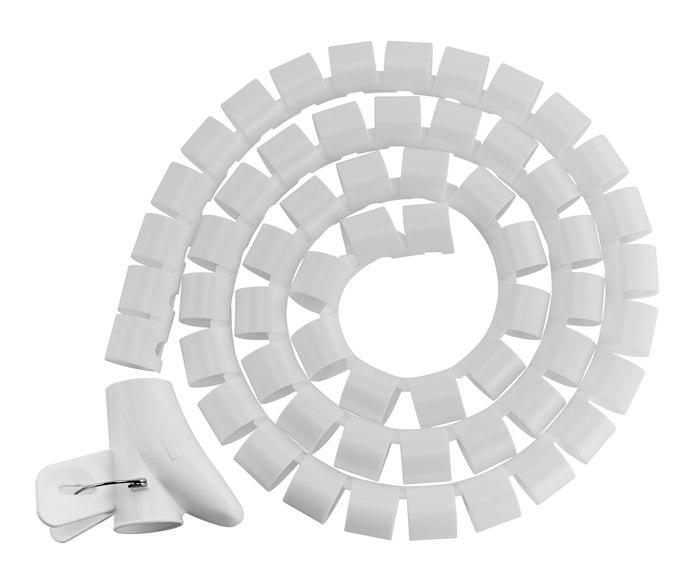 Brateck 30MM/1.2' Diameter Coiled Tube Cable Sleeve Material Polyethylene(PE) Dimensions 1000X30MM - White (LS)