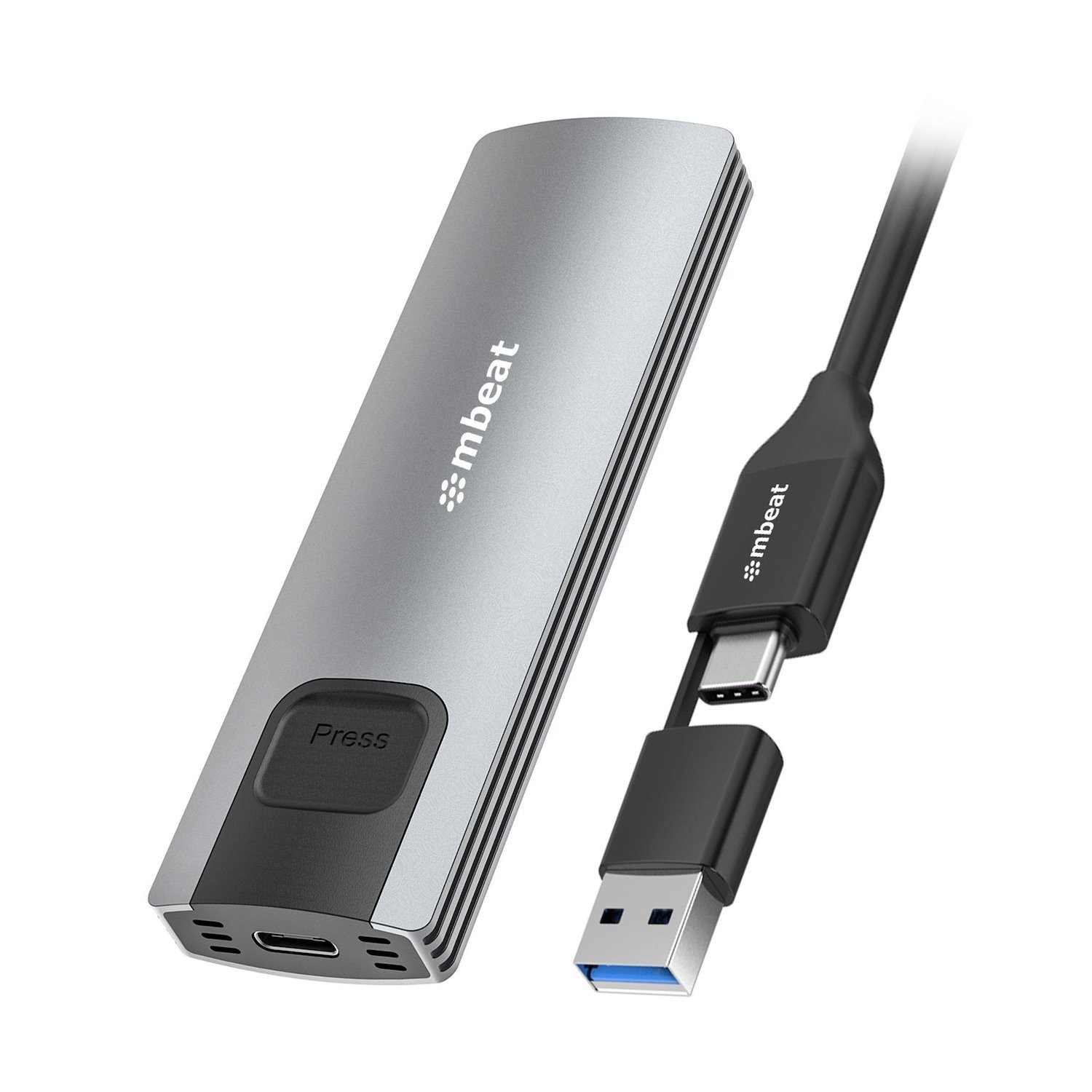 Mbeat 10Gbps M.2 NVMe Sata SSD Enclosure Easily Install Versatile Storage Options Up To 4TB Usb Connectivity With 2-In-1 Cable Package Weight: 102G
