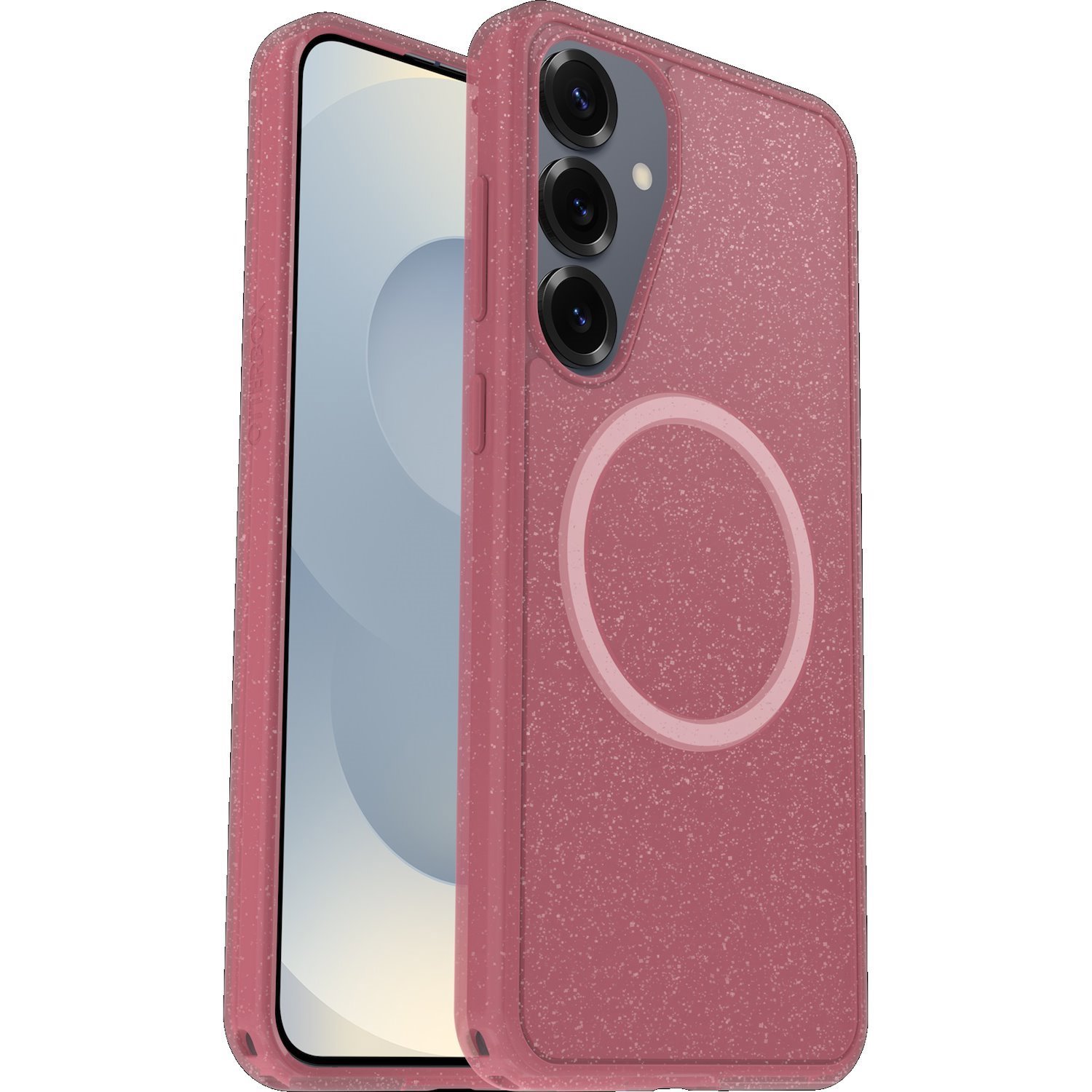 OtterBox Symmetry Clear Magnets Samsung Galaxy S25+ 5G (6.7') Case Thimbleberry - Pink (77-97599), Drop+ 3X Military Standard,7 Years Warranty
