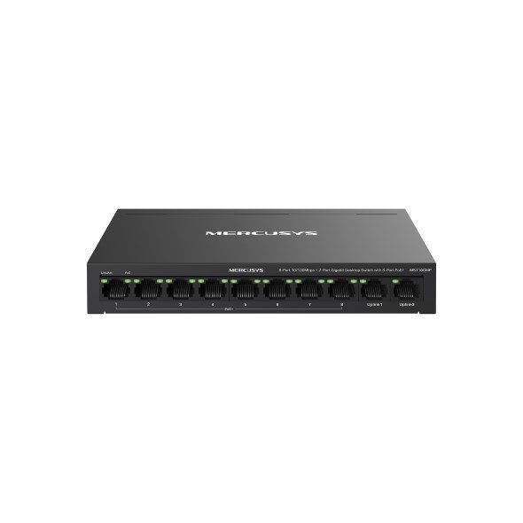 TP-Link Mercusys MS110CMP 8-Port 10/100 MBPS + 2-Port Gigabit Desktop Switch With 8-Port PoE+