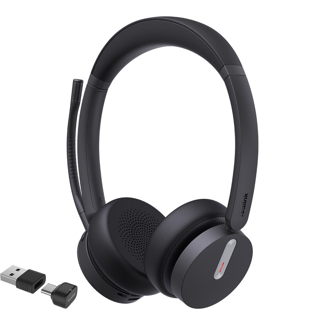 Yealink BH70 Bluetooth Wireless Stereo Headset Uc, BT51 C Dongle With A Adapter, 3-Mic Noise Cancellation, 35 Hours Talk Time, Rma Only