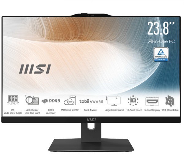 Msi Modern Am242tp 1M-1834AU,Black, 23.8' 10 Points Touch Screen, Core 5 120U/D5 16GB/1TB SSD/WiFi6/Webcam/Height Adjustable/Wired KBM/Win11Pro/3Y Os
