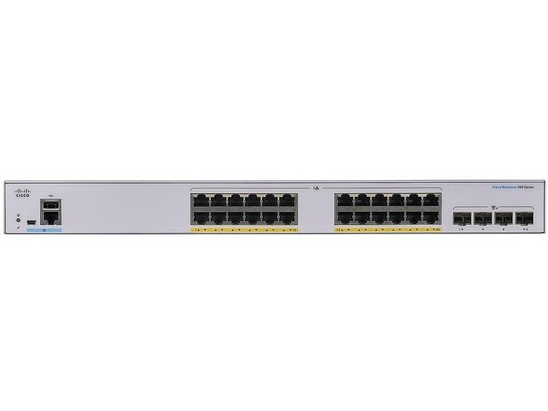 Cisco CBS250-24FP-4G Smart 24 Port Ge Full PoE Rackmountable Switch