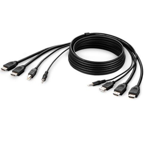 Belkin Cybersecurity And Secure KVM Taa Dual Hdmi/Usb/Aud CBL, Hdmi M/M; Usb A/B, 10' - Black(F1DN2CCBL-HH10t), 3 Years Warranty