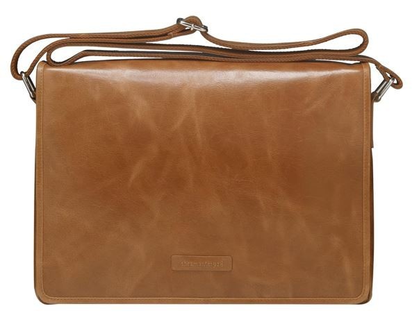 8Ware Marselisborg 14' Leather Messenger Business Laptop Bag Handcrafted Golden Tan Briefcase Durable Adjustable Shoulder Strap Fits 14' 13.3' 12' Notebook
